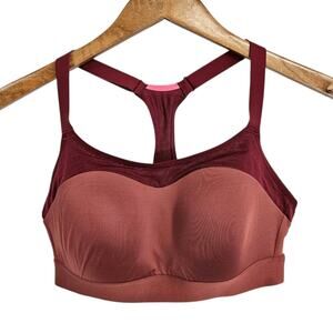 Brooks Maroon Dare Racerback Wireless Sports Bra 350073 Size 34C